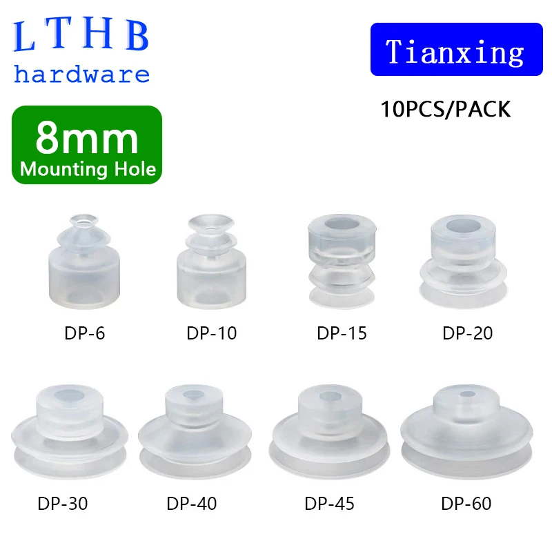 

10 шт., пневматическая присоска, большая головка, 8 мм, монтажное отверстие, присоска, силиконовая насадка, двухслойный захват для литья под давлением, автоматизация