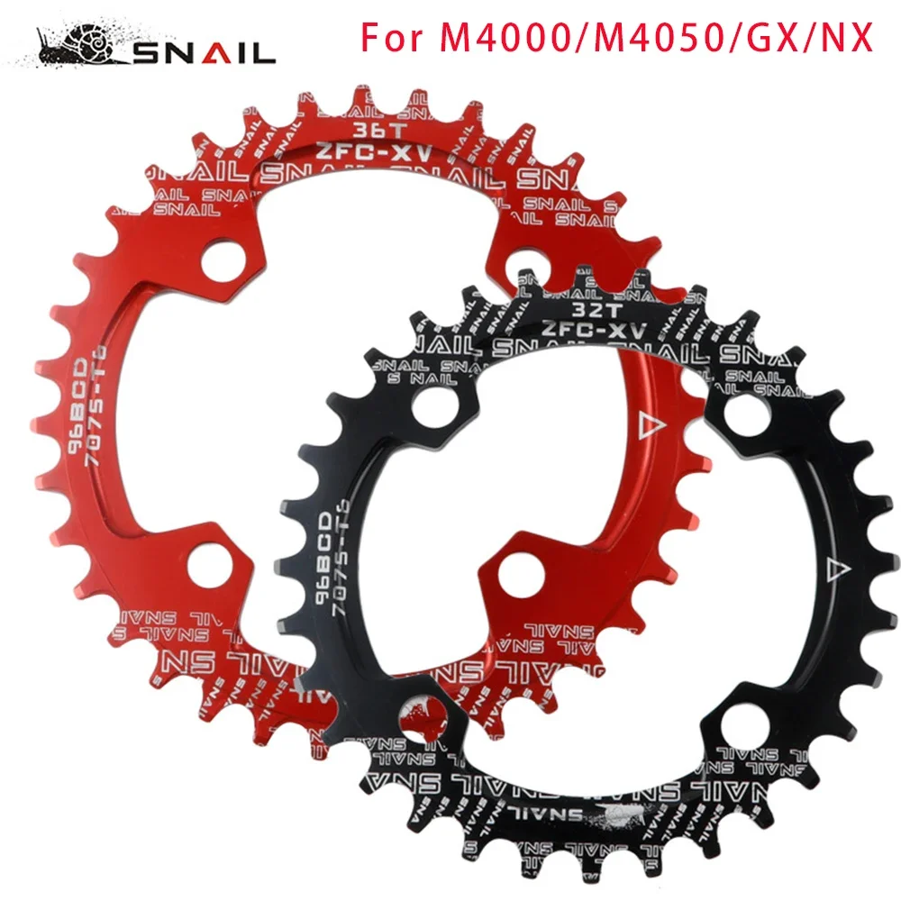 SNAIL Round Crown Bcd 96 32T 34T 36T 38T Chainring Single Crown Mtb for NX  X1 M4000 M4050 Monoplate Mtb Dish