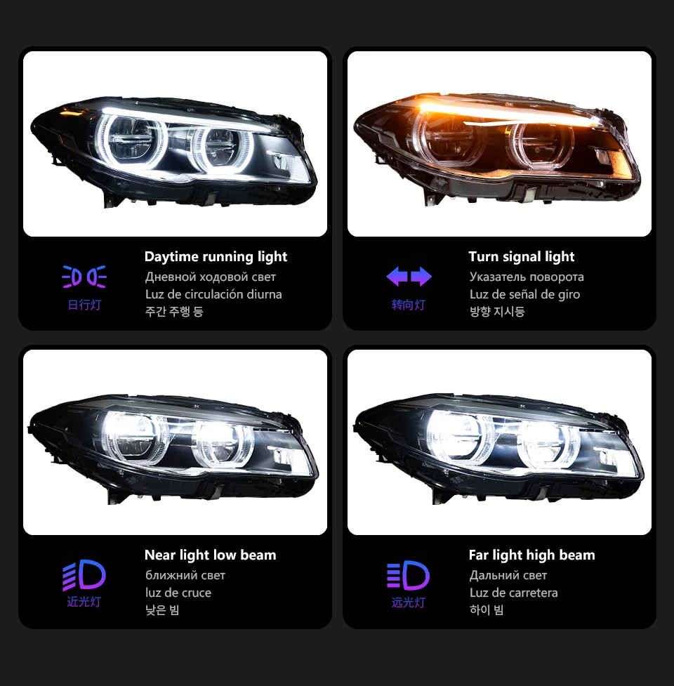 AKD Car Styling Head Lamp for BMW F10 Headlights 2010-2017 520i 525i 530i F11 LED Headlight Projector DRL Automotive Accessories