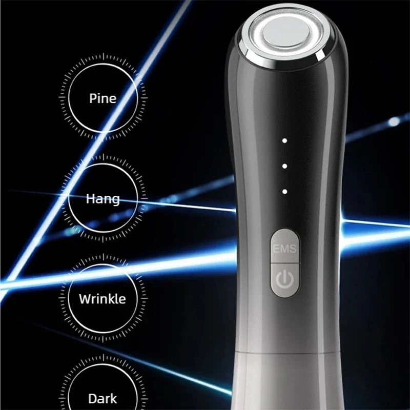 Mini dispositif ultrasonique RF EMS pour raffermissement de la peau du visage, rouge et bleu, appareil de Lifting du visage, menton, cou, yeux, masseur Anti-rides, usage domestique