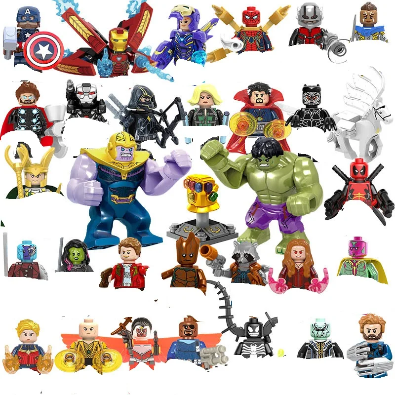 MOC Hero 32 Building Blocks Set Marvel Avengers Superhero Series Small Particle DIY Assembly Toys