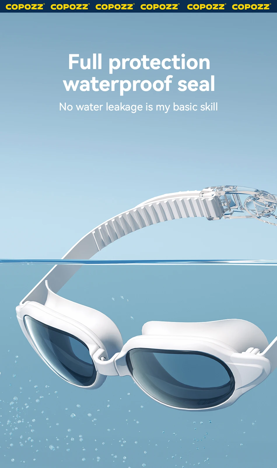COPOZZ Schwimmbrille Myopie 0 -1,5 bis -7 Männer Frauen Langlebige Anti-Fog-UV-Schutz Wasserdichte Schwimmbrille Schwimmbrille – Detail 6