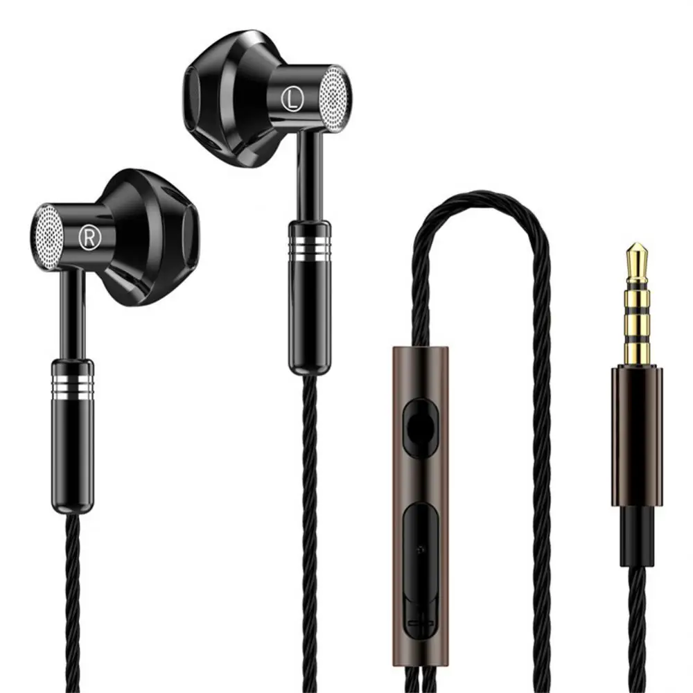 Office Accessories Portable Bass Black Sports Earphone For Music Sport Wired Headset Waterproof With Microphone 1.2m Stereo