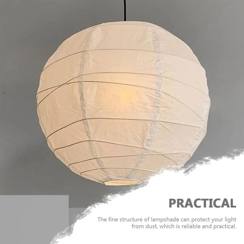 Chinese Lantern Hanging Party Japanese Lampshade White Lights Round Outdoor Decorations Cover Home Lamp Festival