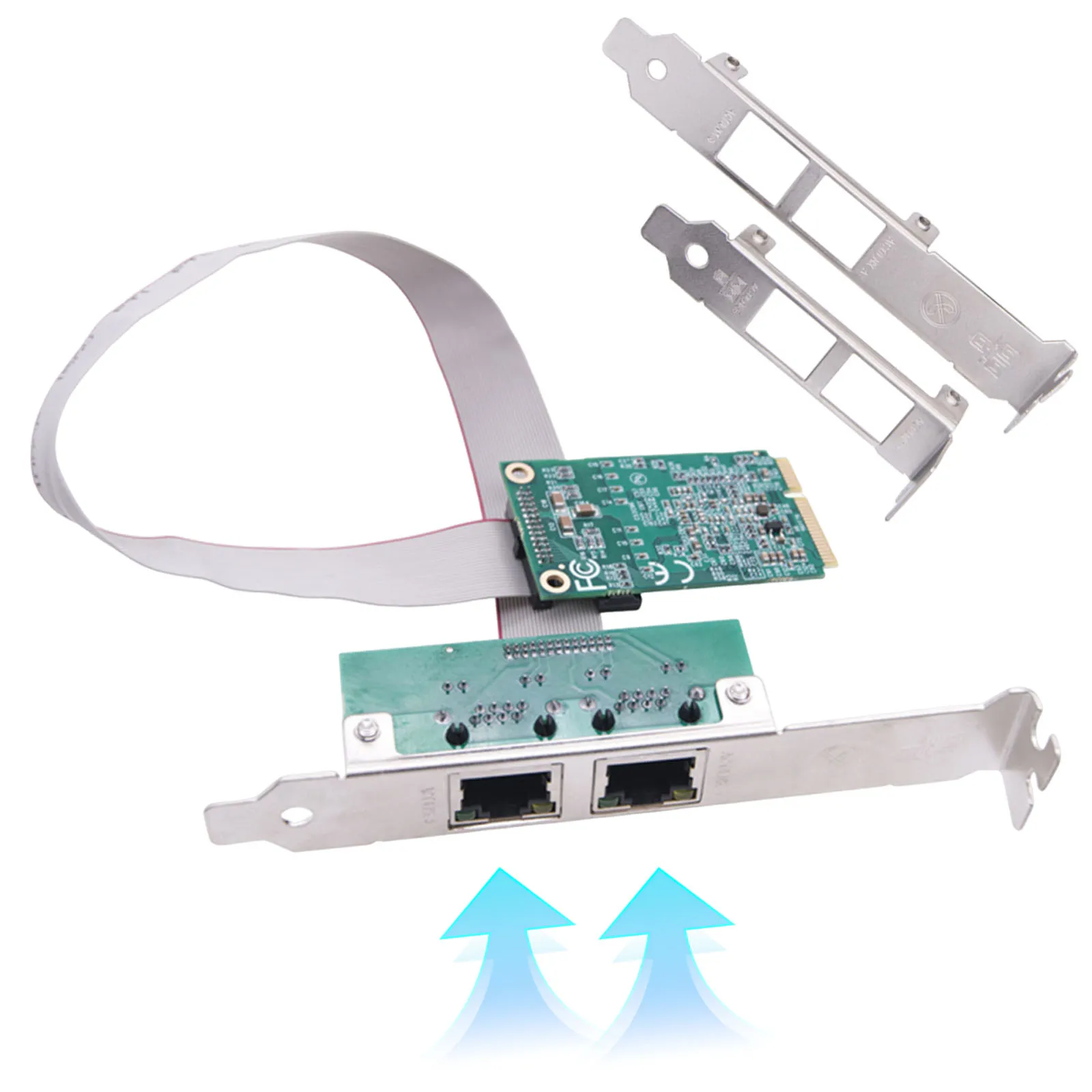 

Dual Port RJ45 Gigabit Ethernet Mini PCIE Network Adapter Network Card for Desktop