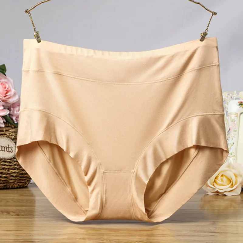 100kg 4XL Women's Plus Size Briefs Underwear Female Modal Mother Middle Rise People Fat Waist Shorts Pants