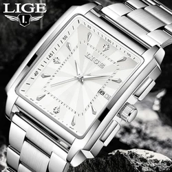 LIGE Fashion New Men Watch Quartz Stainless Steel Luxury Wristwatch with Date Business Casual Watches For Men relogio masculino