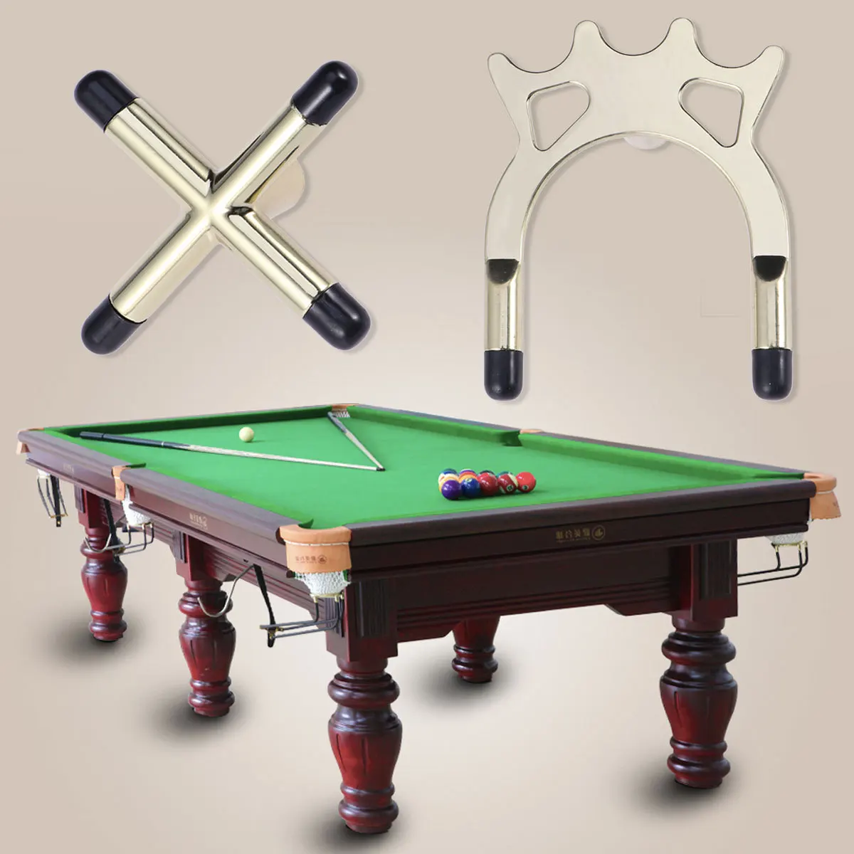 

2Pcs Snooker Billiard Cue Rack Antler Bridge Head Cross Holders Pool Cue Stick Holder Supplies Pool Stick Holder
