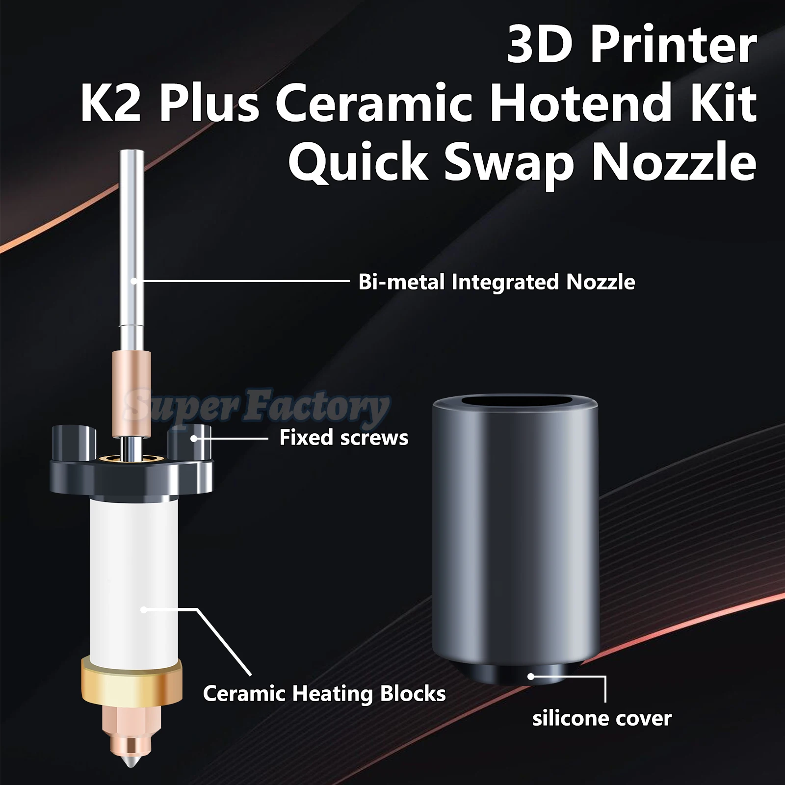 Creality Unicorn K2 Plus Schnellwechsel-Düsen-Set, (0,4 mm × 2, 0,6 mm, 0,8 mm Creality Unicorn K2 Plus Schnellwechsel-Düsen-Set, (0,4 mm × 2, 0,6 mm, 0,8 mm