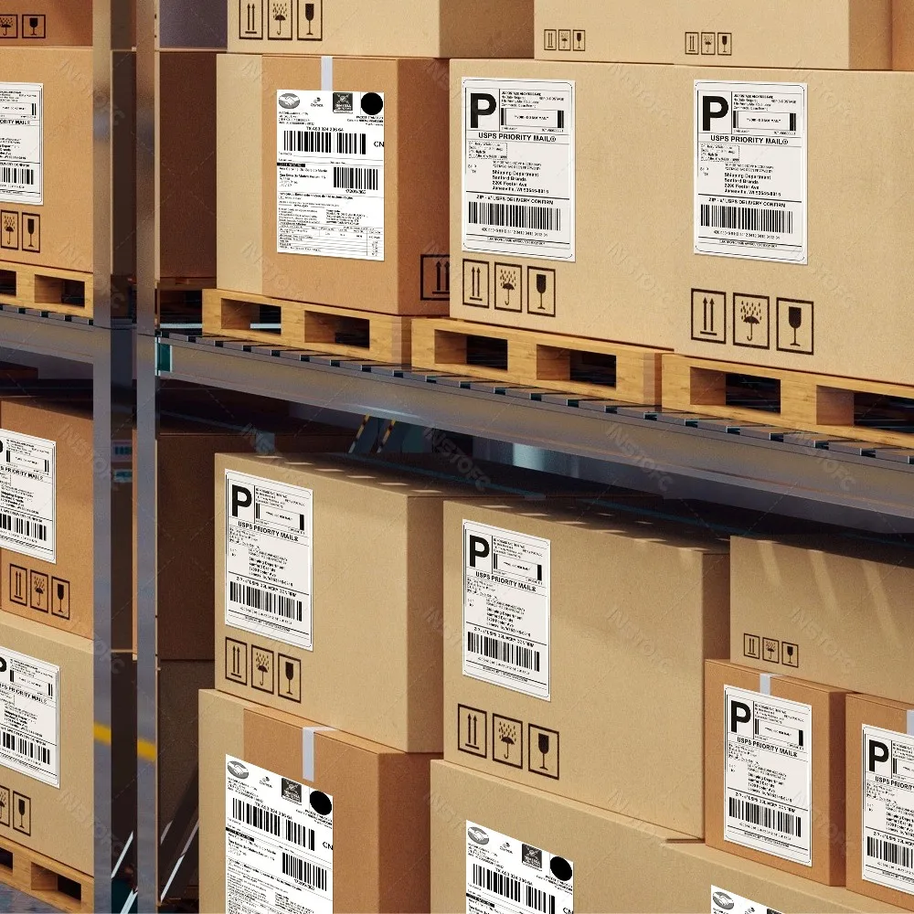 4"x6" Thermal Shipping Label Paper 100pcs or 500pcs Per Package Support UPS DHL Fedex Express Shipping Labels Printing