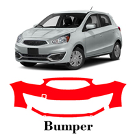 Car Precut Paint Protection Film Front Bumper Anti-scratch Exterior TPU PPF For Mitsubishi Mirage 2017-2020