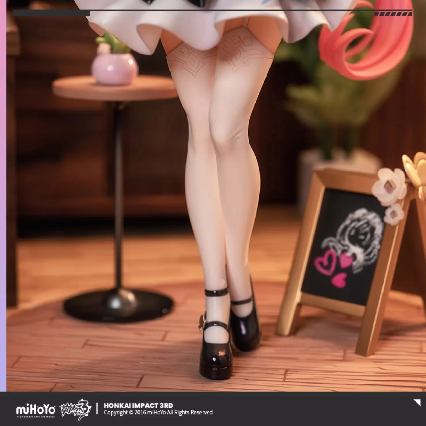Anime Game Honkai Impact 3 Cosplay Elysia Pink Miss Ver. 1/7 Figure ABS&PVC Maid Statue Halloween Doll Limited Tea Set Gift Box