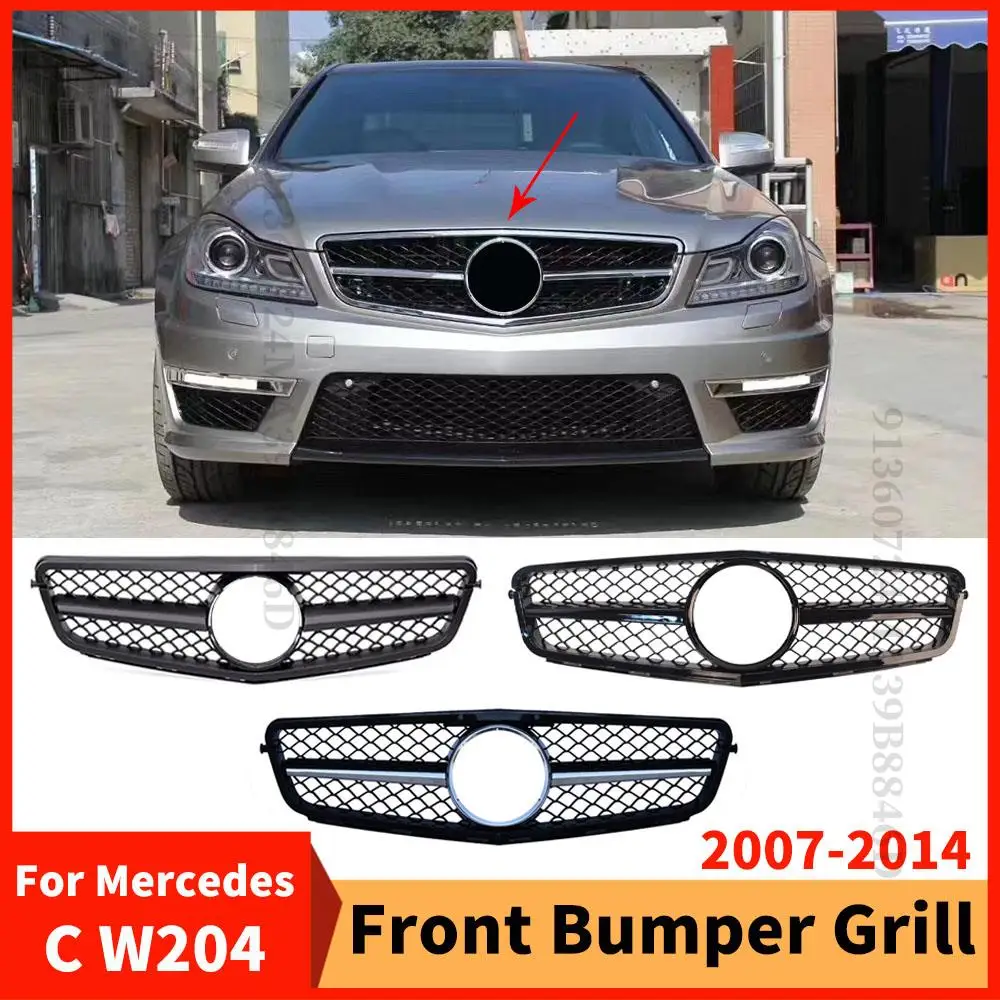 

Exterior Part Front Inlet Grille Racing Hood Grill For Mercedes Benz C W204 C43 2007-2014 C180 C200 C220 C250 C300 AMG Style Kit