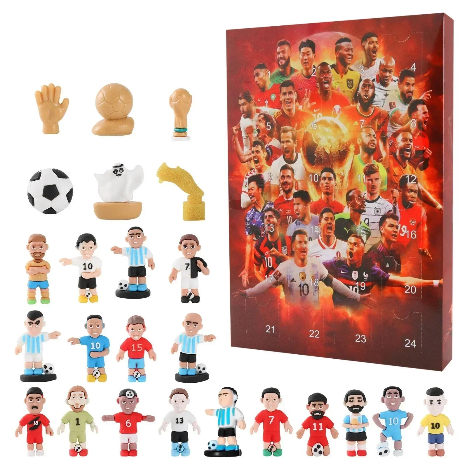 1/2/3PCS Soccer Advent Calendar Soccer Kit 24 Days Building Advent Calendars Soccer Party Favors Sports Christmas Gift Supplies