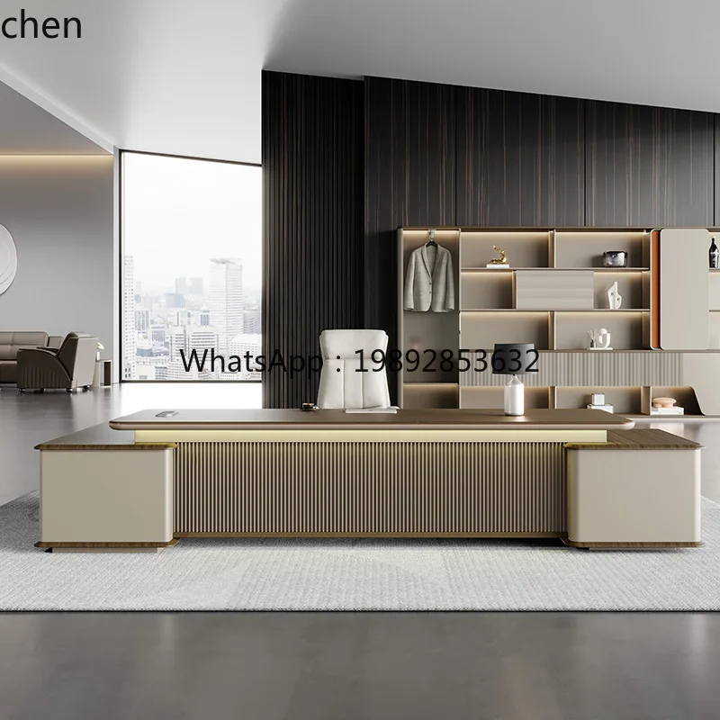 

Комплект офисной мебели HT Simple Executive Space Fashion Series: лакированный стол руководителя и стул, полный набор