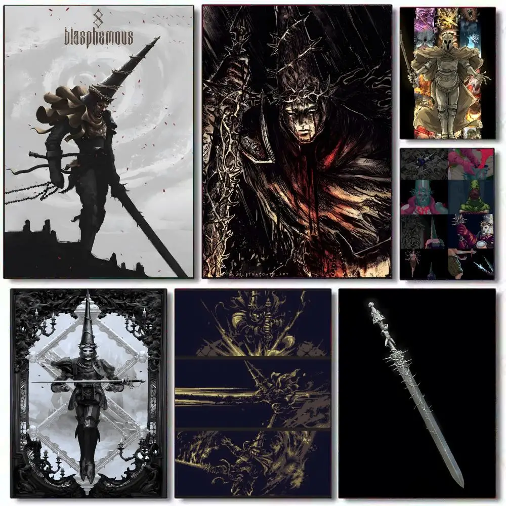Blasphemous Game Poster HD PVC Autoadhesivo Wall Art - Impermeable Reutilizable para Home Office Cafe