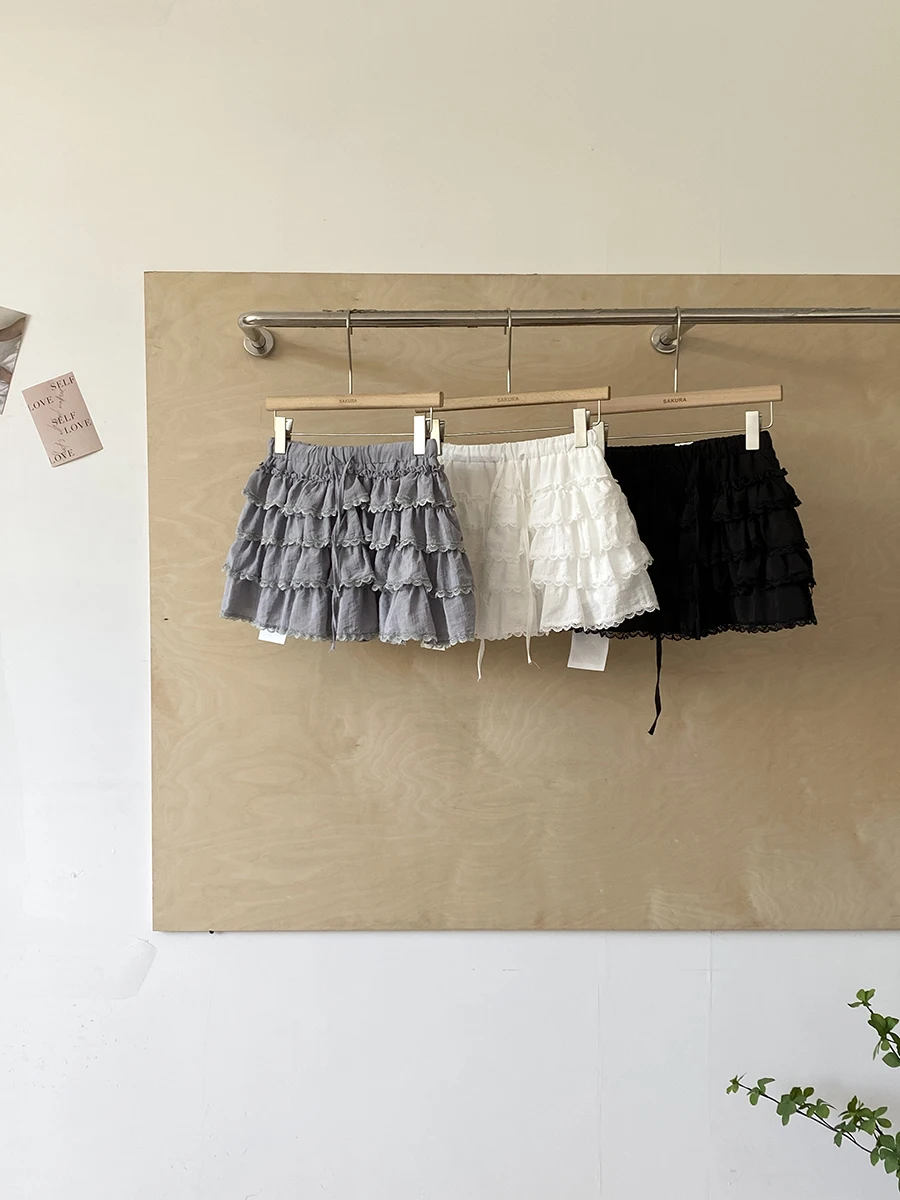 

Chic Sweet ort Cake Skirt High Waist A-Line Skirt Polyester Fiber Commute Scene Girl's Sle Summer New Arrival