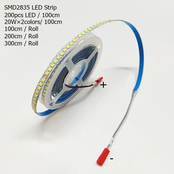 (2 solder joints) 200D 5B10CX2 2835 LED strip constant current LED ribbon 1M / 2M / 3M 20Wx2colors light each meter