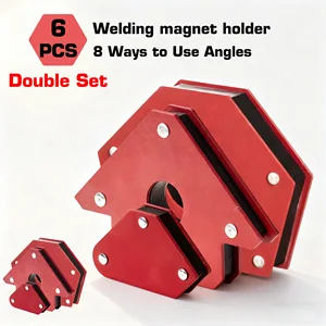 6 Pcs 45 ° /90 ° /135 ° Three Angles, Includes an Octagonal Positioner, Industrial Steel, Red Paint for Rust Protection, Sturdy and Durable, Firmly Holds Various Metal Workpieces.