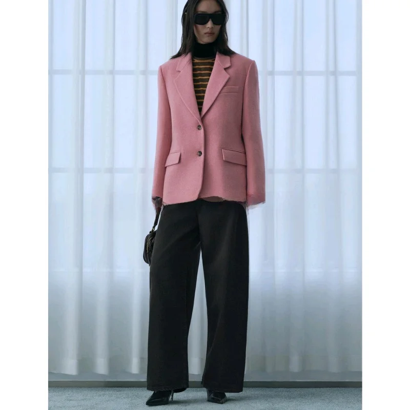 شتاء جديد المرأة صف واحد متعدد الأزرق awl طوق طويل Sve المتضخم دعوى Jaet تخفيف Sle عادية ألياف البوليستر #2