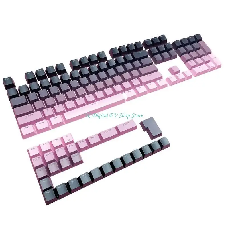 E74D Ergonomic PBT Keycap Front Print OEM Profile Gradients Keycap for Gaming Keyboard