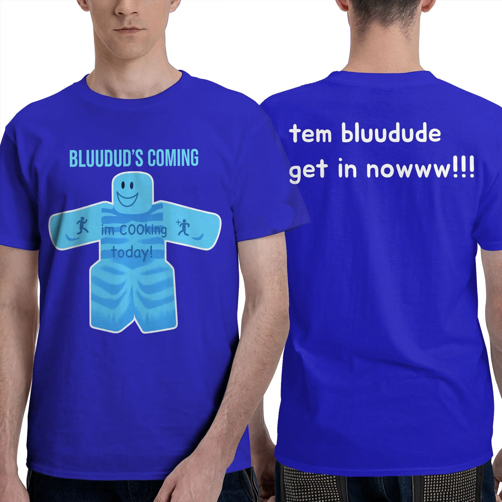 Koszulka Team Blue Dude Tem Forsaken Bluudude Get In Now Męska Damska Bawełniana Koszulka z Krótkim Rękawem Okrągły Dekolt Top dla Dorosłych