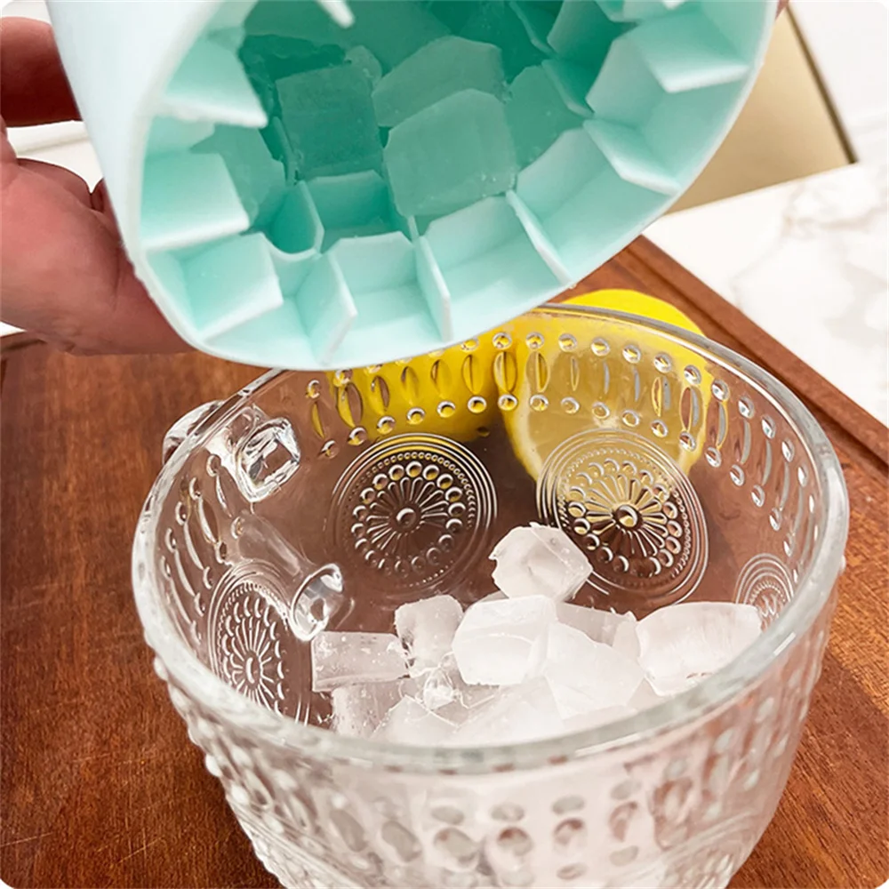 Cylinder Ice Cube Silicone Molds Bucket Cup Mold Ice Cube Tray Cup Food Grade Quickly Freeze Ice Maker Bar Whiskey Beer Tools