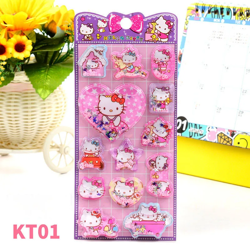 New Sanrio Three-Dimensional Stickers Hellokittys Anime Series Diy Mobile Phone Notebook Decoration Stickers Kindergarten Prizes