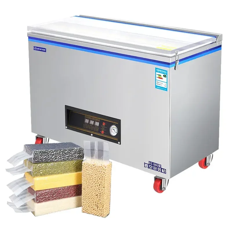 DZ-880 Automatic Vacuum Sealer For Meat Chicken Seafood Fish Rice Brick Large Space Vacuum Packing Machine