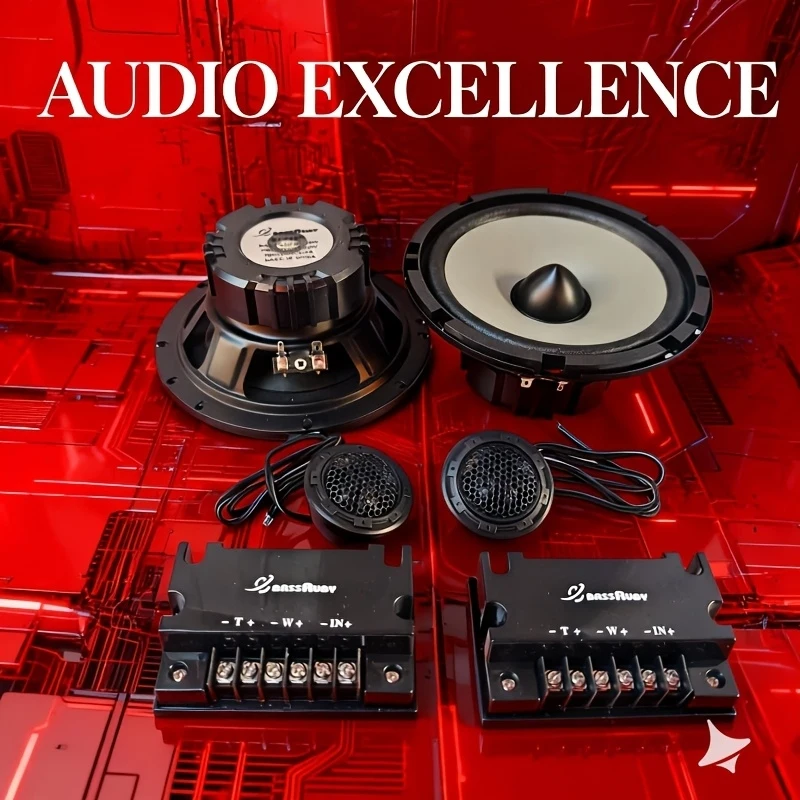 Car audio kit6.5Inch Speaker，2A subwoofer speaker2A frequency divider2High-quality speaker for clear and effortless sound