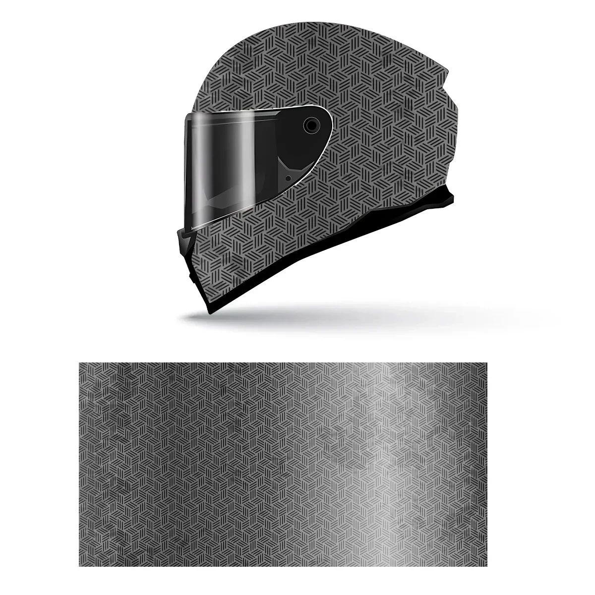 

Metallic Hexagon Pattern Full Helmet Wrap Sticker Motorcycle Helmet Racing Graphic Decal Vinyl Wrap Helmet Decorative Sticker