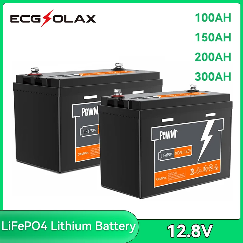 12,8 V 100 Ah 200 Ah 300 Ah Lifepo4-Lithiumbatterie, parallel, max. 4 Sätze in der Reihe, mehr als