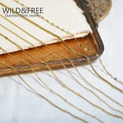 WILD & FREE Classic Gold Color Stainless Steel Necklaces For Women Free DIY Basic Chains Simple Accessory Jewelry
