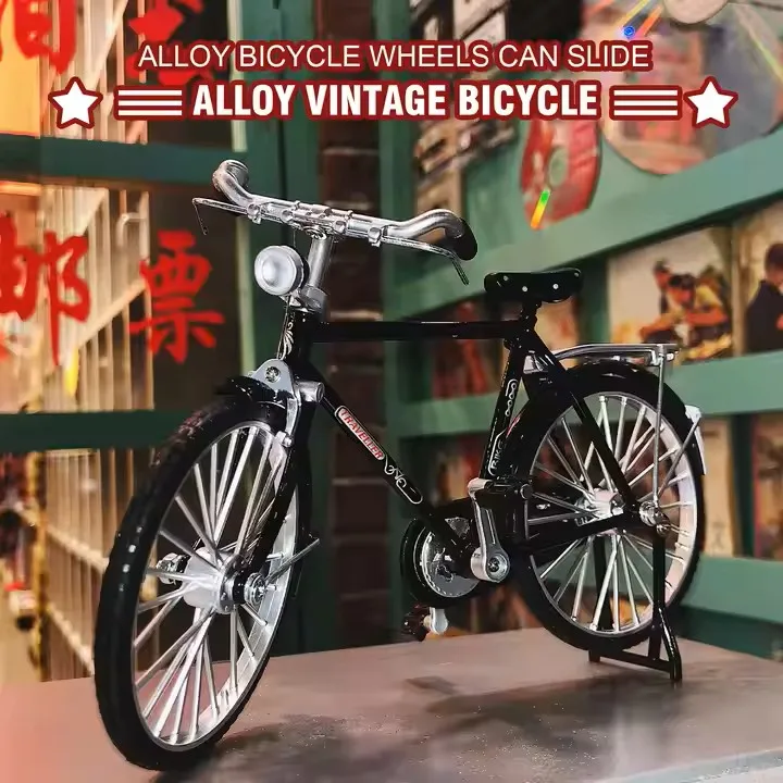 Modèle de vélo en alliage rétro 28 huit barres, jouet, décorations de bureau, cadeau de collection, Sculpture de vélo