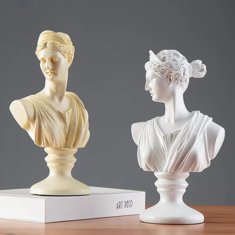 European Venus Bust Sculpture Resin Adornments Home Living Room Porch Figurines Decoration Model Room Studio Desk Statue Crafts