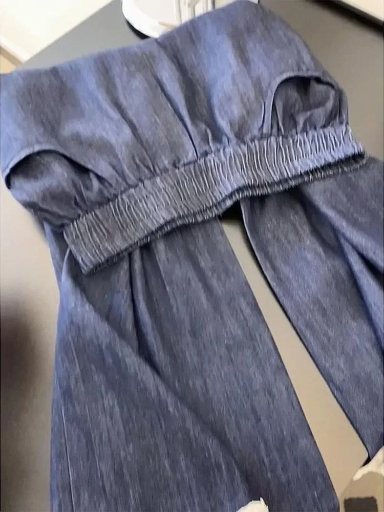 Perna larga rendas pantalones jeans mujer streetwear feminino coreano solto outono calças grunge casual chique novo