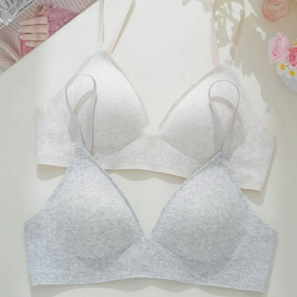 

Simple Flower Wireless Deep V Bra Shockproof Push Up Underwear for Women Anti-sagging Lingerie Seamless Bra Girls