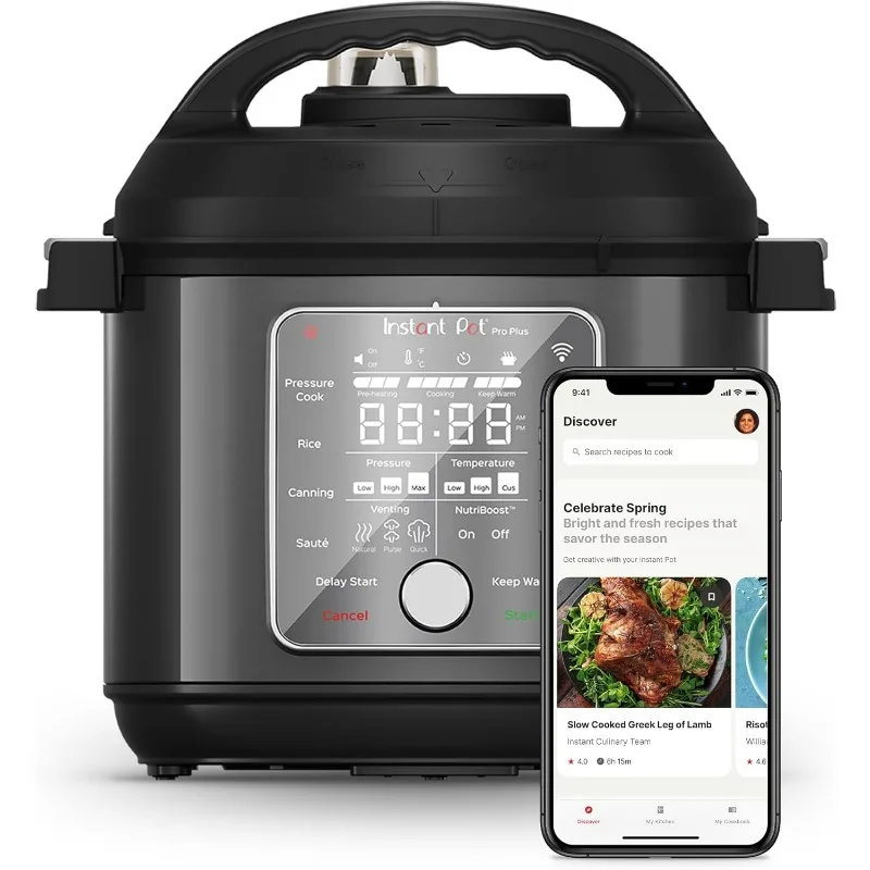 

Instant Pot Pro Plus Wi-Fi Smart 10-в-1, скороварка, мультиварка, рисоварка, пароварка, сковорода соте, йогуртница, подогреватель
