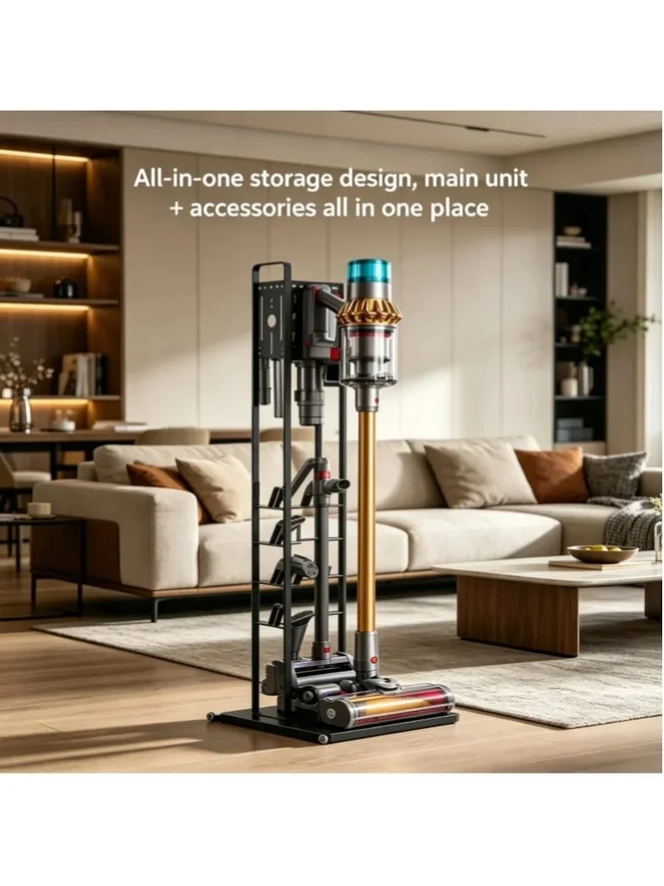Staubsaugerständer Metallhalterung mit Rollen Kompatibel mit Dyson V6 V7 V8 V10 V11 V15 Tragbares Aufbewahrungsregal für die Hausreinigung
