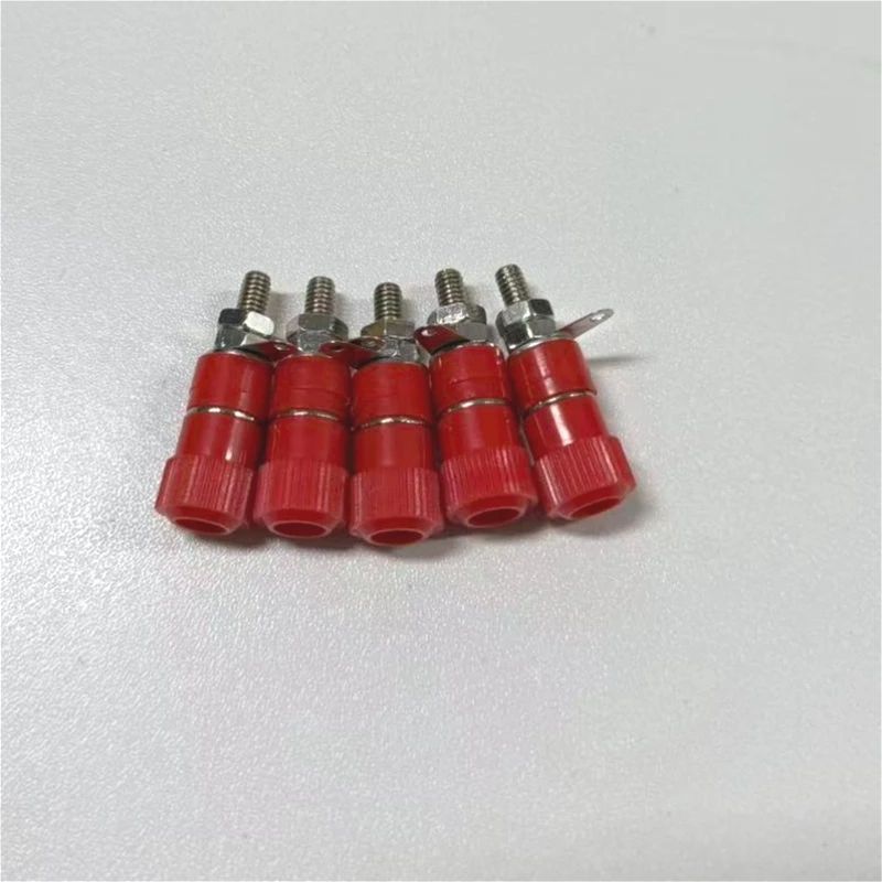 10ps 4mm Banana Socket Nickel Plated Binding Post Nut Banana Plug Jack Connector Red + Black JS-910B Terminal JS919 Opening 8mm view 3