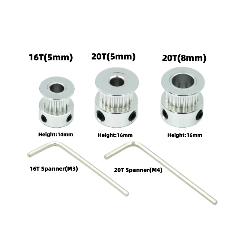 

Synchronous Pulley 2GT-20T 16 Teeth Belt Width 6mm Inner Hole 5mm 8mm GT2 Timing Transmission Pulley