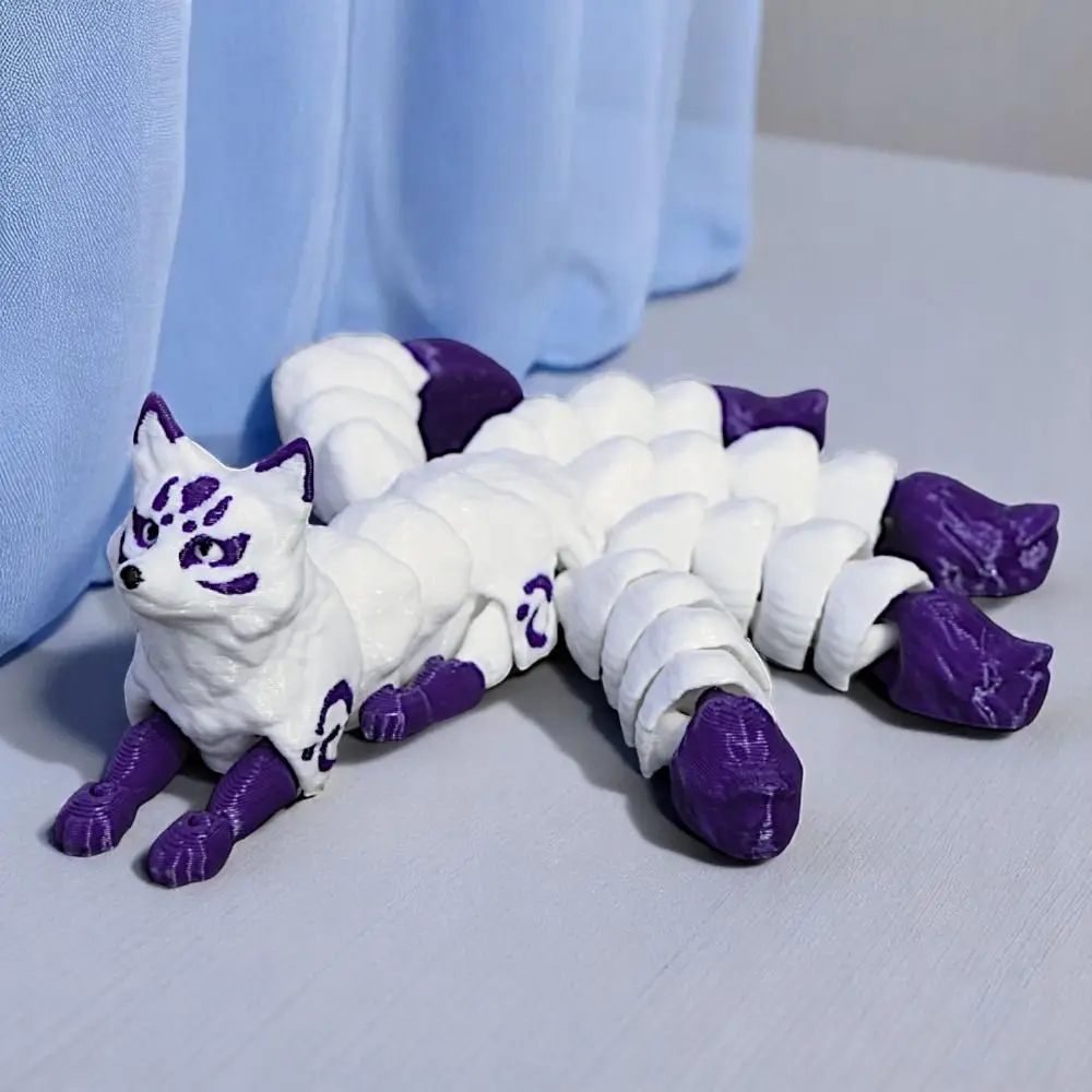

Joints Movable 3D Printed Animal Ornament Five Tailed Animal Shape 3D Printed Animal Model Cute 3D Printed