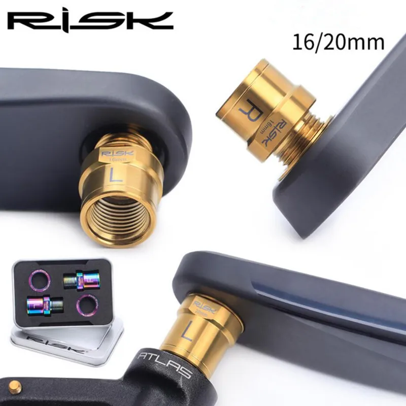 RISK Titanium Bicycle Pedal Lengthen Bolts Axial Core MTB Mountain Road Pedal Bearing Extender Axial Converter Pedal Extension