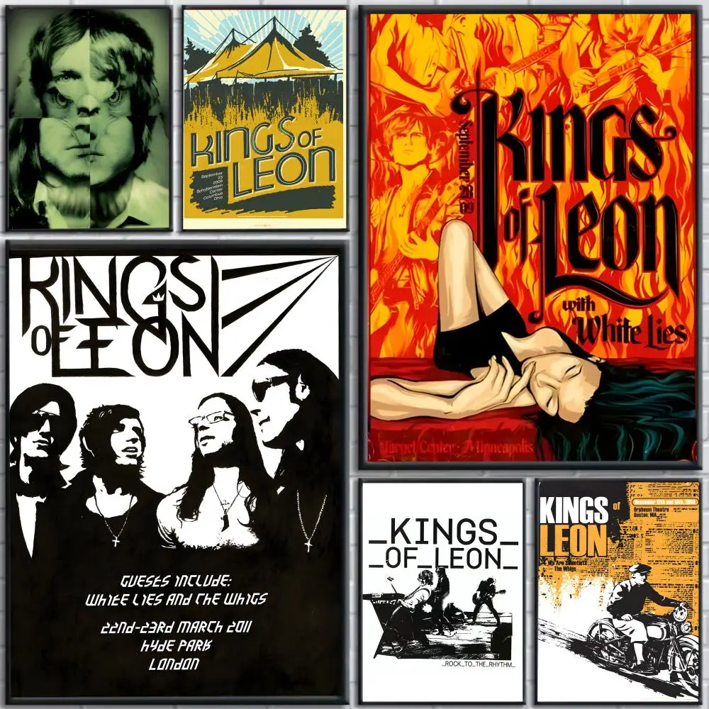 K-kings Of Leon Rock Poster HD Art Sticky Wall Waterproof Home Living Room Bedroom Bar Aesthetic Decoration