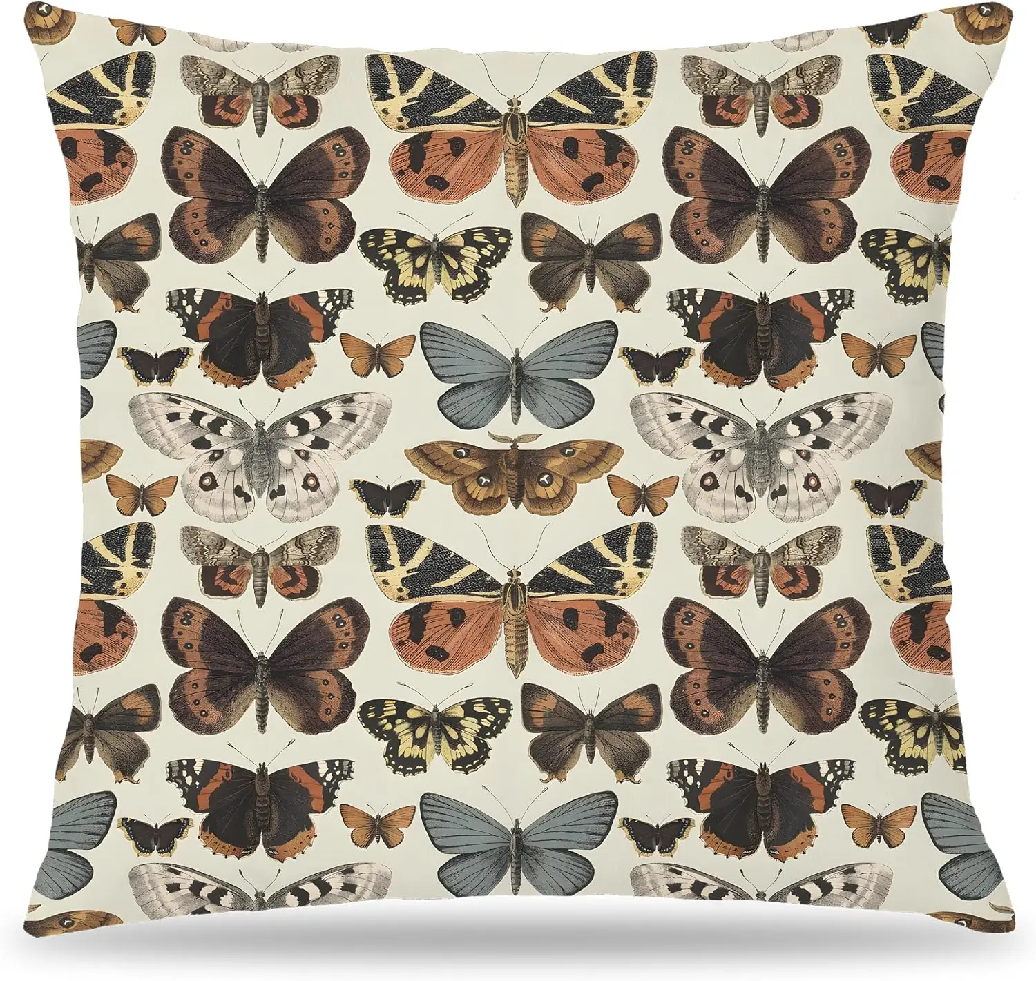 Butterfly Pillow Covers 18x18, Vintage Moth Cottagecore Pillow Covers for Couch Bed, Cottagecore Room Decor, Butterfly Gifts