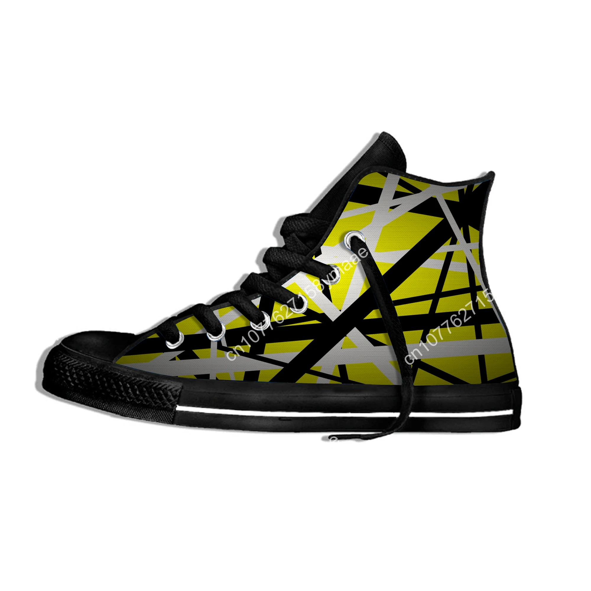 Hot EVH 5150 STRIPES Music Rock Band Fashion Funny Classic Lightweight High Top Cloth Shoes Men Women Casual Breathable Sneakers