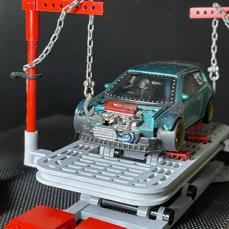 1セット シミュレーションカーフレーム矯正キット ミニチュア自動車ビーム矯正器具 修理ツール 1/64 ガレージモデルシーン用