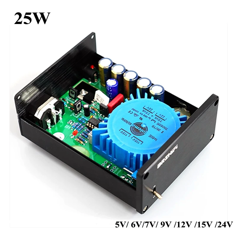 

25W Regulated Linear Power Supply for Amplifier/ DAC/ CD Player /Headphone Amp 25VA Adapter support 5V 6V 7V 9V 12V 15V 18V 24V