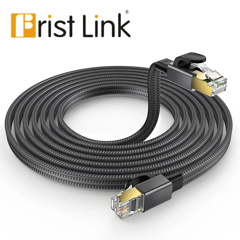 Cat 8 Ethernet Cable 40Gbps 2000MHz RJ45 Flat Nylon Braided Network Internet Patch Cord for Laptop Router Cat8 Cable Ethernet