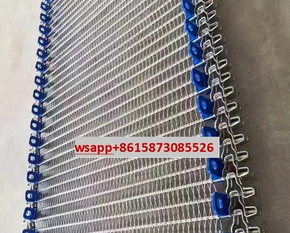 304 stainless steel cleaning conveyor belt food mesh chain tunnel furnace spiral mesh assembly line